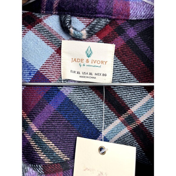 Jade & Ivory Plaid Shacket Cottagecore Grandma Grandpa Gift Classic SZ XL:NWT - Picture 3 of 6